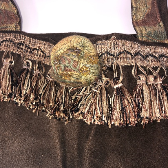 Handmade Chocolate Brown Suede Purse by Sally Sac - Picture 5 of 10